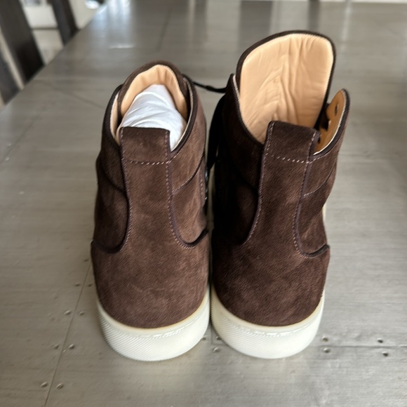 Christian Louboutin Louis orlato flat dark brown cosme suede high top sz 43.5 main image 9